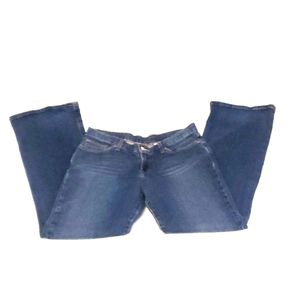 Lucky Dungarees Light Whiskers Mid Rise Flare Denim Jeans 8/29 Too Tough Y2K